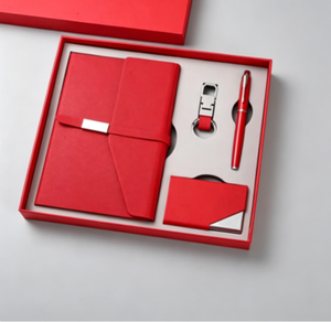 Carnet en cuir A5 avec stylo métallique, porte-cartes de visite, porte-clés, carnet de bureau, logo personnalisé, coffret cadeau - Product Image 2