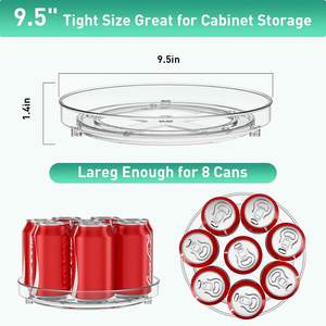 Paquete de 2 organizadores giratorios tipo Lazy Susan para gabinete, refrigerador y <span class=keywords><strong>despensa</strong></span>, almacenamiento antideslizante para refrigerador - Product Image 2