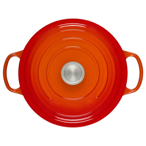 Casserole en fonte émaillée orange 3QT Bright Houseware Europe Design, antiadhésive, logo personnalisé, métal, diamètre 22 cm, écologique, deux poignées - Product Image 3