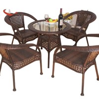 Chaise de jardin avec accoudoirs et dossier en rotin, ensemble table et chaises, mobilier de jardin - Vente chaude