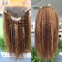 Fuxin – Perruques brésiliennes vierges en cheveux humains bruns, sans colle, avec mèches piano, lisses et soyeuses, transparentes – Vente en gros