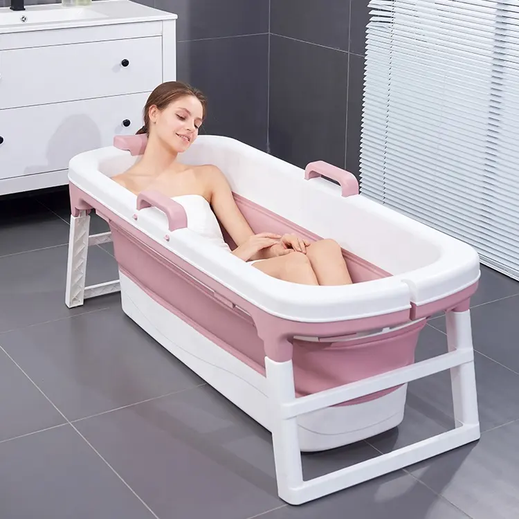 Bañera de plástico OEM personalizada para adultos, gran bañera plegable portátil de plástico, precio de fábrica