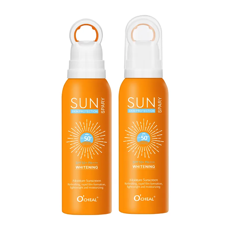 Semprotan tabir surya SPF 50, penyemprot tabir surya halus menyegarkan organik wajah dan tubuh efisiensi tinggi