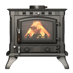 Chinese cast iron wood stove indoor wood burning fireplace smokeless wood and coal stove for cooking