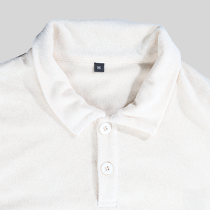 เสื้อเชิ้ตผู้ชายผ้าเทอร์รี่ผสมถักแบบสบายๆ ขายดี ระบายอากาศได้ดี รับสกรีนโลโก้ เสื้อเปล่าแขนสั้นสำหรับผู้ชาย - Product Image 4