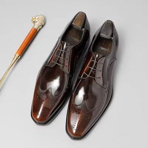 Chaussures en cuir pour hommes de très haute qualité, élégantes et luxueuses, chaussures de mariage, chaussures habillées formelles pour affaires - Product Image 1