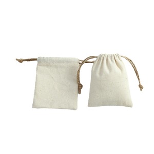 Drawstring Jewelry Bags Off White Cotton Linen Fabric 8x10cm 15x20cm Rectangular Storage Pouches For <b>Rings</b> And Accessories - Product Image 4