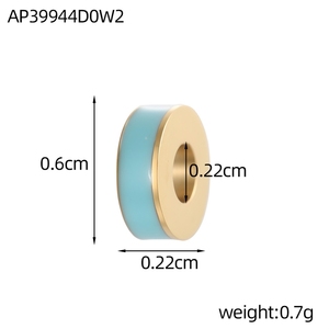 Sh39 En gros, composants de bijoux classiques pour bracelets et colliers, pendentifs à perles émaillées en acier inoxydable plaqué or pour la fabrication DIY - Product Image 6