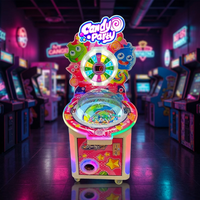 Distributeur automatique de bonbons et sucettes à monnayeur avec lumières LED, plateau tournant en métal, version anglaise