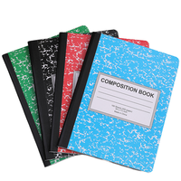 Cahier de composition scolaire pour étudiants, journal d'écriture, papier ligné, couverture rigide marbrée, format B5, 100 feuilles, reliure cousue, cahier d'exercices