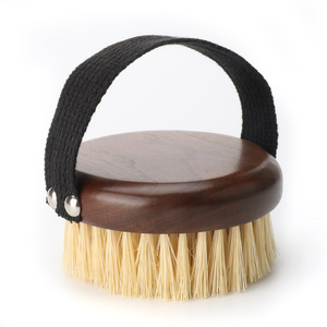 Brosse de bain Vintage en bois de noyer foncé et en sisal, brosse de douche arrière, brosse sèche pour le corps - Product Image 6