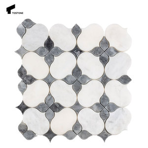 Tostone popolare naturale bianco lucido <span class=keywords><strong>marmo</strong></span> irregolare mattonelle di mosaico <span class=keywords><strong>per</strong></span> il moderno bagno all'ingrosso <span class=keywords><strong>cucina</strong></span> parete Design del pavimento - Product Image 3