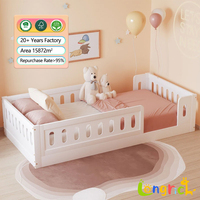 Lit bébé en bois massif avec barrière semi-fermée, construction robuste, facile à assembler, Cunas Para Bebes Moderno