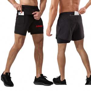 Shorts de sport personnalisés avec logo, poche zippée, vêtements de course légers, 3 pouces, pour la course à pied, les gymnases et les événements de marathon pour garçons - Product Image 2