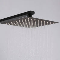 Ensemble de douche mural en acier inoxydable à poignée unique, design moderne, avec jet de pluie doux et barre coulissante