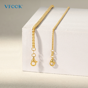 VFOOK Findings Chaîne maille forçat 1,10 mm multi-tailles, composants OEM pour la <span class=keywords><strong>fabrication</strong></span> de colliers et bracelets, chaîne maille forçat en or véritable 14K pour la création de bijoux DIY - Product Image 1