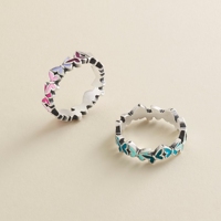 Ensemble de bagues en argent sterling S925 James Avery, style rétro, papillon, fleur, pour femmes, style bohème, bijoux superposés, attrape-regards