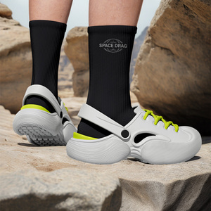 Zuecos de Plataforma Gruesa de una Pieza de EVA para Hombre, Blancos con Verde Neón, con Cordones, Antideslizantes, Sandalias de Senderismo para Exteriores - Product Image 2