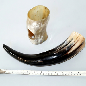 Cuenco, Taza, Cuchara y Accesorio de Joyería Artesanal de Cuerno de Búfalo Genuino, Hecho a Mano, Ecológico, Duradero y Rústico para Decoración del Hogar - Product Image 1