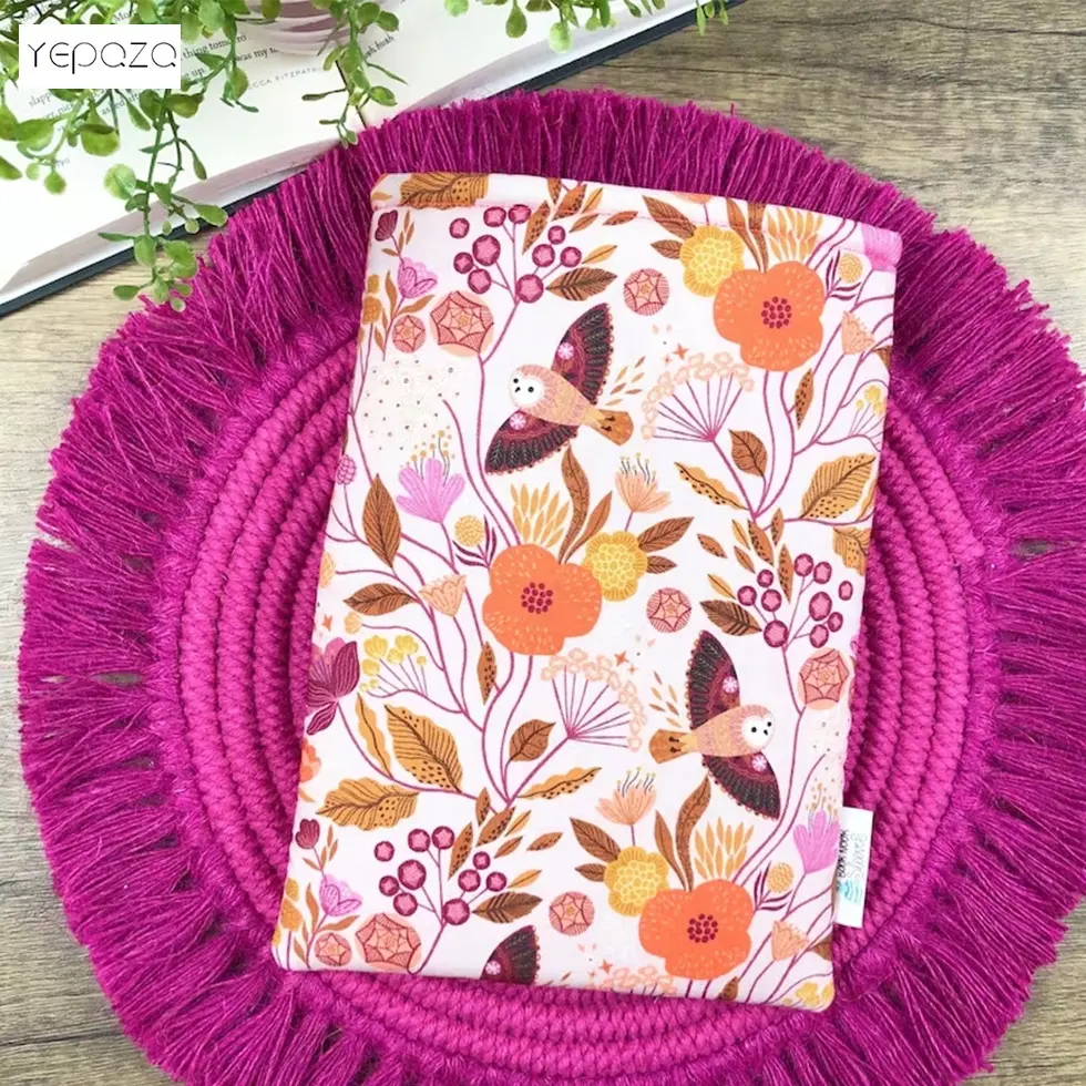 Pink Book Sleeve for women Floral padded floral design eco note book packaging sleeve for ipad kindle