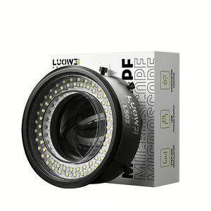 Luowei-Anillo polarizado <span class=keywords><strong>para</strong></span> microscopio, fuente de luz antideslumbrante, anillo de luz, <span class=keywords><strong>calibre</strong></span> 61mm, 64 cuentas LED - Product Image 1