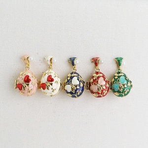 Pendentif Fabergé Style - Oeuf Bleu émaillé - Strass - Bijou Fantaisie Unisexe