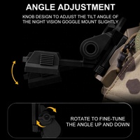 Support de casque DO XI/Wosport en nylon pour visière NVG L4G24, support haute pression pour casques PVS15/PVS18/GPNVG18 - Noir/Tan, léger