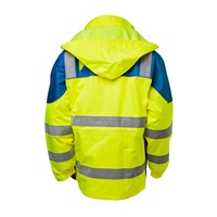 Veste de sécurité 4 en 1 pour l'hiver, vêtements de sécurité réfléchissants pour routes, Parka à manches longues, doublure polaire, uniforme de politique