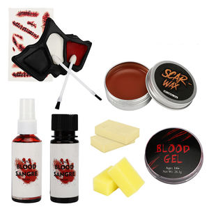 Kits d'Halloween créatifs, kit de <span class=keywords><strong>maquillage</strong></span> avec <span class=keywords><strong>faux</strong></span> sang, <span class=keywords><strong>faux</strong></span> cicatrices, blessures qui saignent, gouttes de sang, ensemble de cosplay, peinture pour le visage et le corps d'Halloween - Product Image 1
