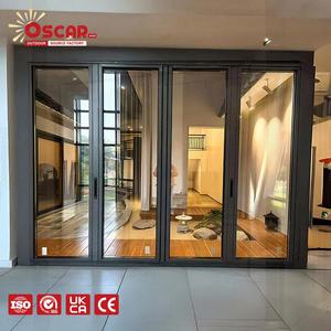 Porte d'entrée pliante accordéon moderne italienne pour vitrines résidentielles, avec miroir de porte et verre coulissant - Product Image 1