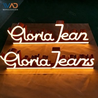 Enseigne publicitaire LED personnalisée sur pied pour comptoir, avec logo en lettres acryliques, pour intérieur