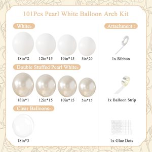 Nuovo blu polveroso 108 pezzi doppio imbottito Baby rosa palloncino arco Kit bianco perla palloncini ghirlanda per festa di compleanno Baby Shower - Product Image 5