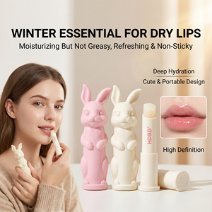 Baume à lèvres hydratant et repulpant bio, gloss naturel à la pêche de lapin pour le maquillage quotidien avec logo personnalisé - Product Image 4