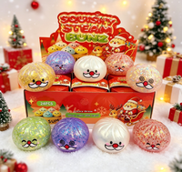 Jouet Squishy de Noël 2026 en forme de boulettes scintillantes, jouet anti-stress et de décompression, Squishies en forme de petits pains vapeur