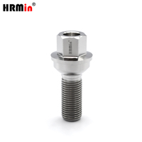 HRmin Pernos de Rueda para Automóvil de Titanio Grado 5 Ti-6Al-4V, Color Plata, 17mm Hex R14, M14x1.5x35mm