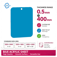 Plaque acrylique coulée PMMA Aqua 4x8 pieds, coupée sur mesure en gros pour les fabricants de signalétique