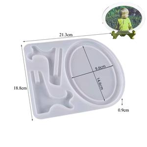 Molde cuadrado de resina para pegamento, forma ovalada, marco de fotos, soporte de silicona - Product Image 3