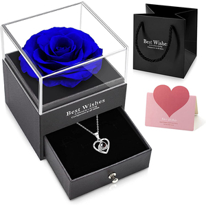 Caja de Regalo con una Sola Rosa Roja Preservada - Regalo de Propuesta de <span class=keywords><strong>Amor</strong></span> Eterno - Product Image 3