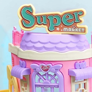 2024 filles Offre Spéciale semblant jouer bricolage supermarché thème <span class=keywords><strong>maison</strong></span> de poupée jouets jouer rose <span class=keywords><strong>maison</strong></span> de poupée accessoires jouets - Product Image 2