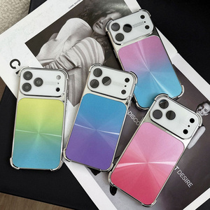 Funda para Teléfono Móvil con Diseño Degradado, Láser y CD, para iPhone 17 16 15 14 Pro Max, Arcoíris Esmerilado, Electrochapado, Antigolpes - Product Image 3