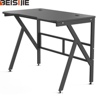 Bureau de jeu Beisijie K-K en fibre de carbone avec pieds en X, barre transversale et trous pour câbles