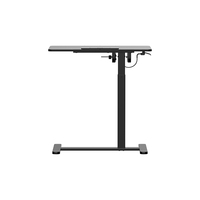 Bureau mobile pneumatique moderne pour ordinateur portable, poste de travail assis-debout, table réglable en hauteur manuellement, pivotante, en acier inoxydable