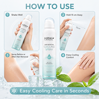 Spray dépilatoire rafraîchissant OEM, sans douleur, avec sensation de fraîcheur pour les peaux sensibles, jambes, aisselles, visage, à l'aloe vera