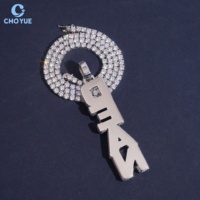 Colgante CHOYUE con Letra P Helada, Moissanita, Estilo Hip Hop, Plata 925, Baño de Oro 18k y Rodio, Certificado GRA, Joyería Unisex con Engaste de Garra