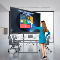 Layar Sentuh TV HDTV LED LCD 55 Inci 4K 200Hz Papan Tulis Interaktif Cerdas Panel Datar untuk Pendidikan