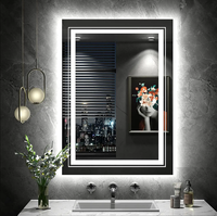 Nouveautés Décoration d'intérieur Lumières LED modernes Miroirs muraux sans cadre Écologiques Miroirs de maquillage rétroéclairés Écran tactile