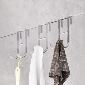 Iron Wall Mounted Modern <b>Hook</b> Shower Bathroom Kitchen Towel Rag Storage Rack Punch-free Multifunctional <b>Tools</b> - Product Image 5
