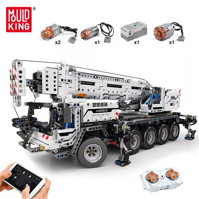 MOULD KING 17034 Technical Engineering Toys Building Blocks Motor Power Mobile Crane Mk II Truck Model MOC Bricks Christmas Gift