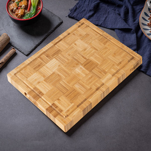 Tabla de cortar de bambú rectangular con asa, tamaño grande, para uso en cocina, hogar y hotel, diseño a cuadros, duradera y antideslizante. - Product Image 4