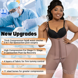Faja colombienne de compression post-opératoire pour <span class=keywords><strong>femme</strong></span>, avec bâtons de maintien lombaire, taille 2, grande taille, shapewear - Product Image 2